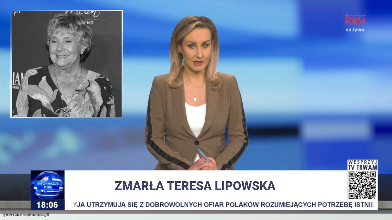                Zmarła Teresa Lipowska 