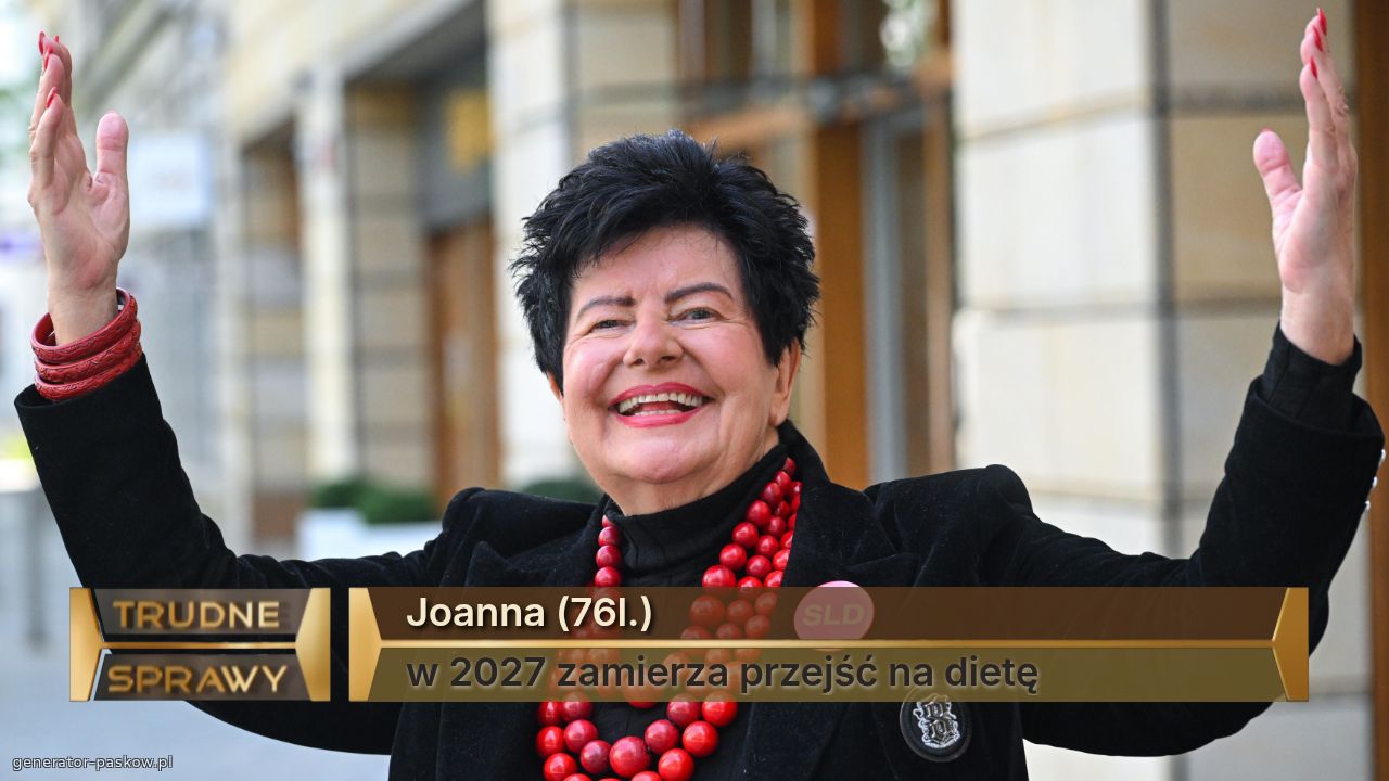 Joanna (76l.)
w 2027 zamierza przejść na dietę