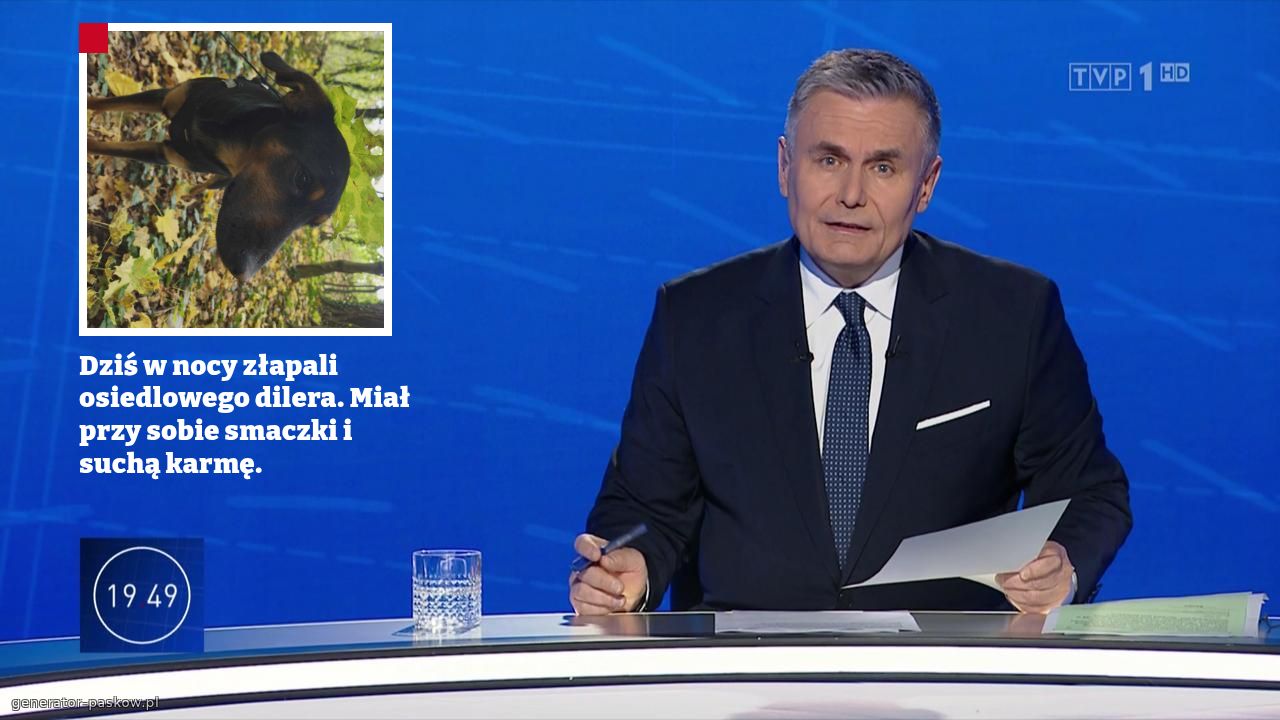 Dziś w nocy złapali osiedlowego dilera. Miał przy sobie smaczki i suchą karmę.  