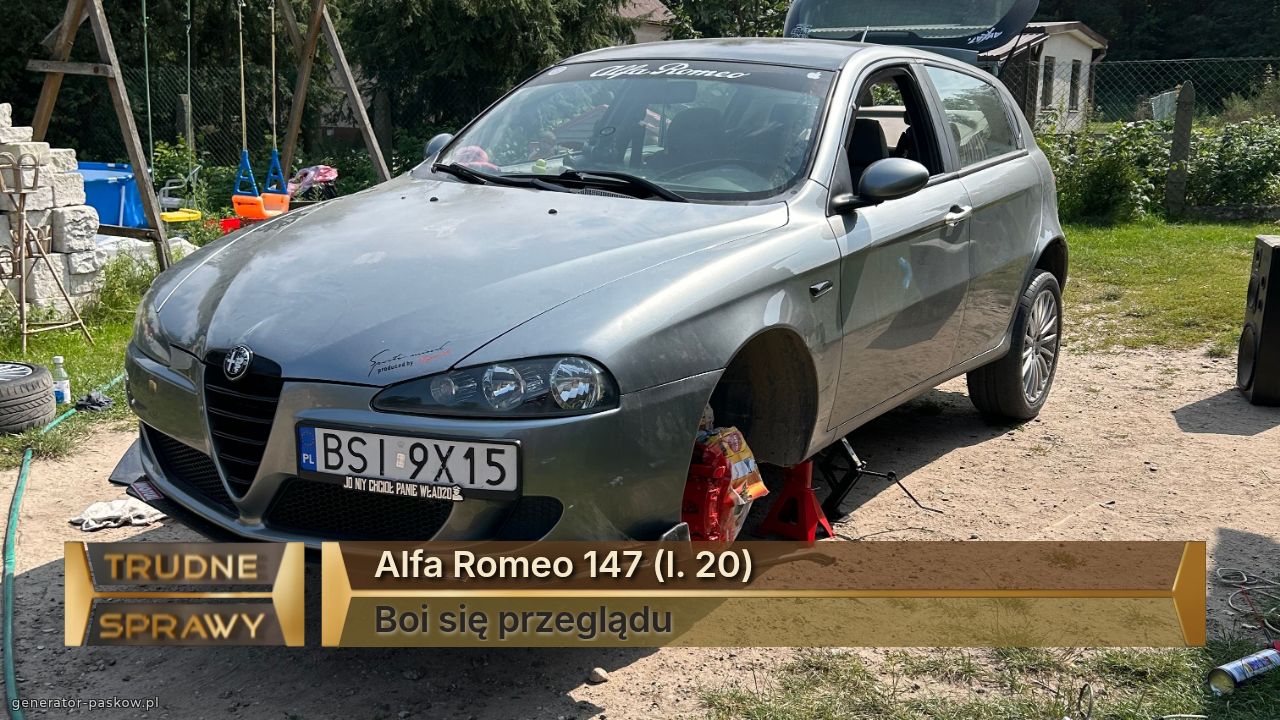 Alfa Romeo 147 (l. 20) 
Boi się przeglądu 