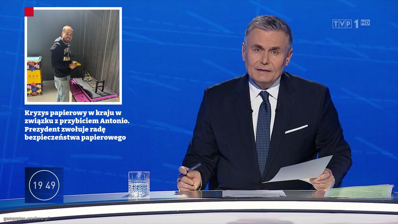 Kryzys papierowy w kraju w związku z przybiciem Antonio. Prezydent zwołuje radę bezpieczeństwa papierowego