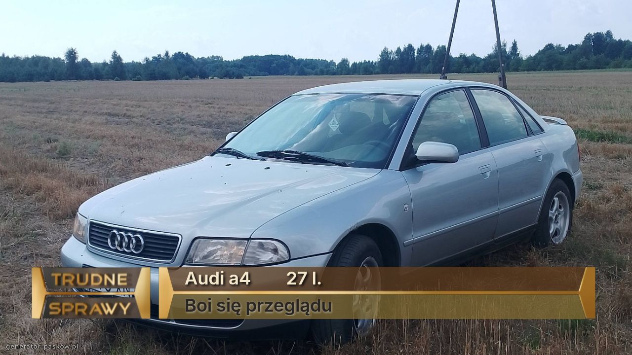 Audi a4        27 l.
Boi się przeglądu 