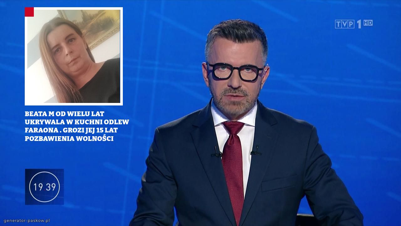 BEATA M OD WIELU LAT UKRYWALA W KUCHNI ODLEW FARAONA . GROZI JEJ 15 LAT POZBAWIENIA WOLNOŚCI 