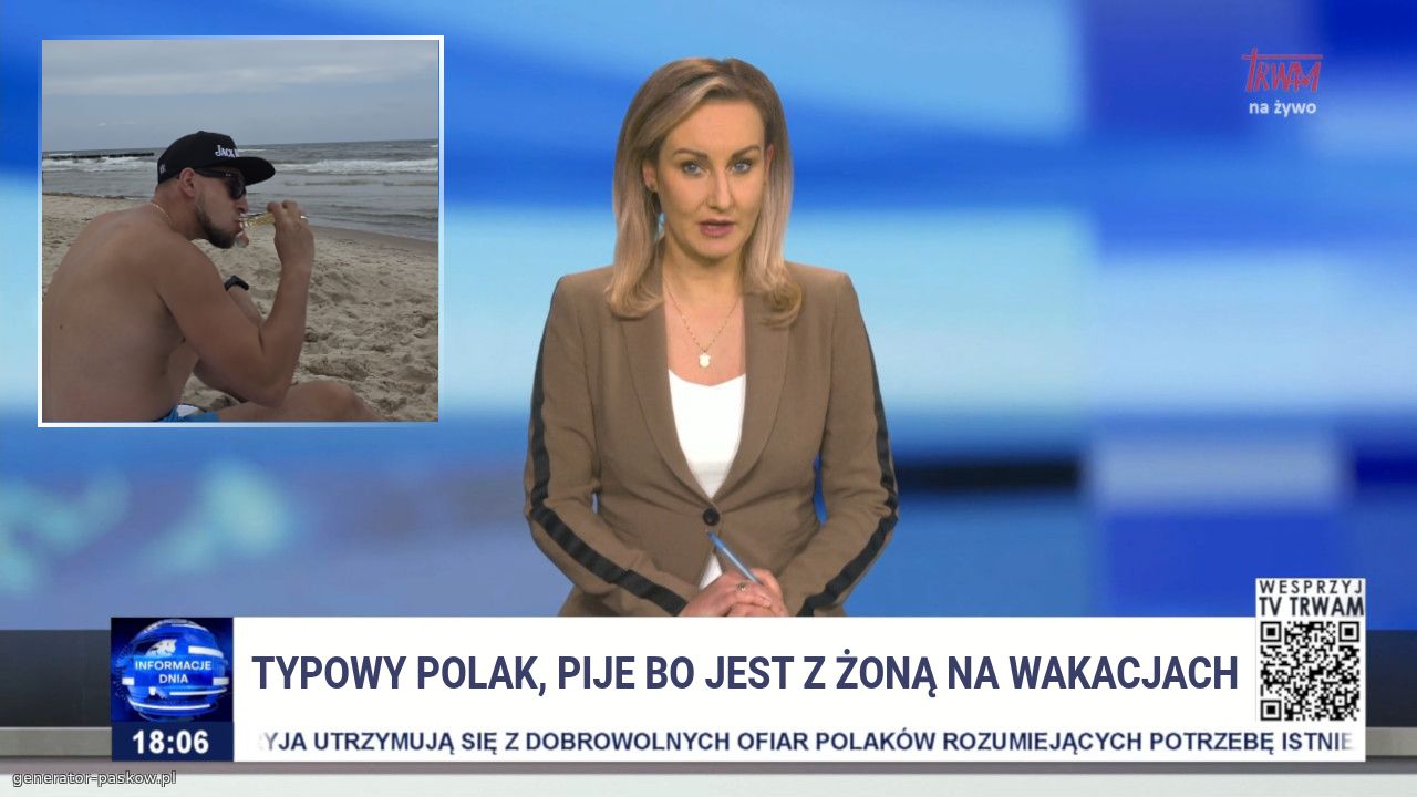 Typowy polak, pije bo jest z żoną na wakacjach