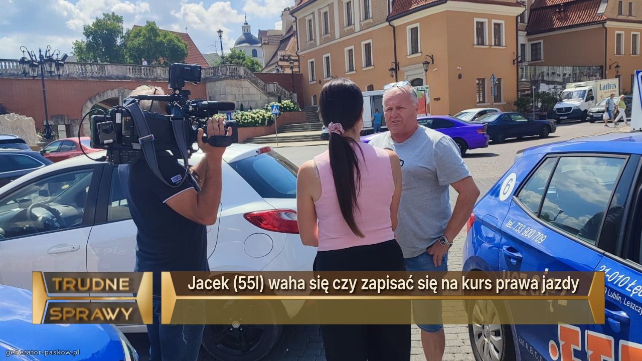 Jacek (55l) waha się czy zapisać się na kurs prawa jazdy
