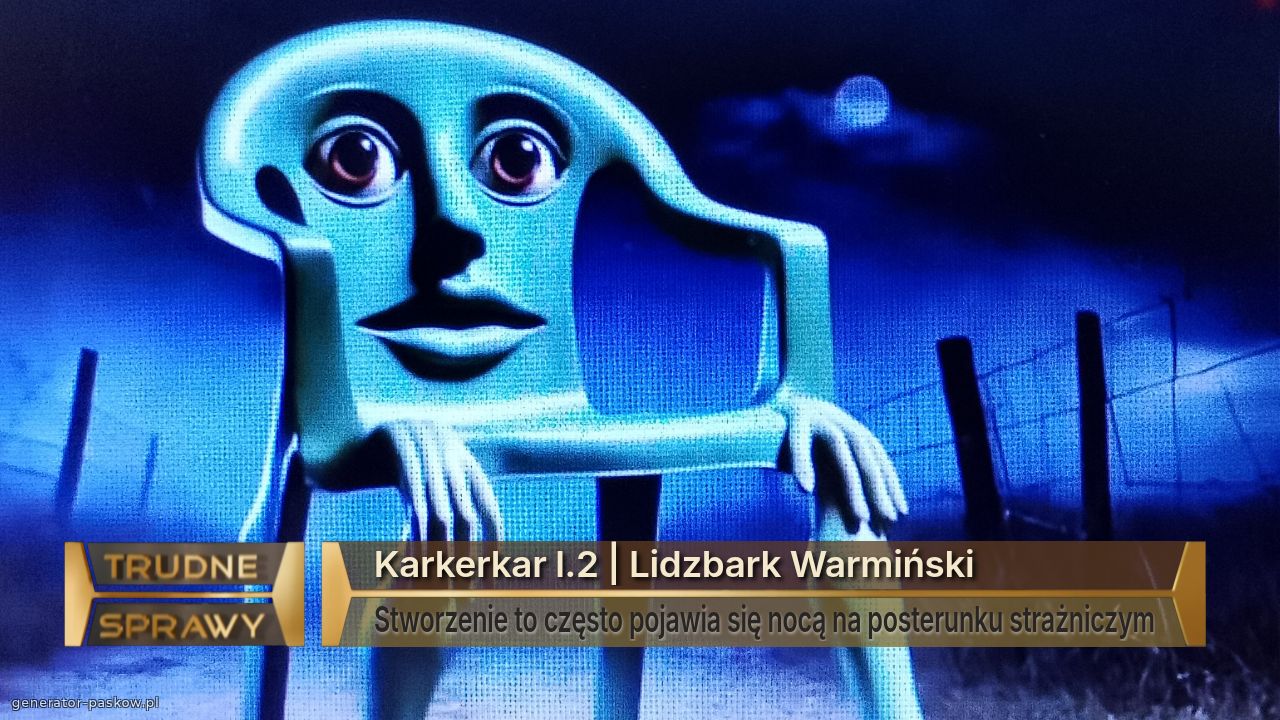 Karkerkar l.2 | Lidzbark Warmiński
Stworzenie to często pojawia się nocą na posterunku strażniczym