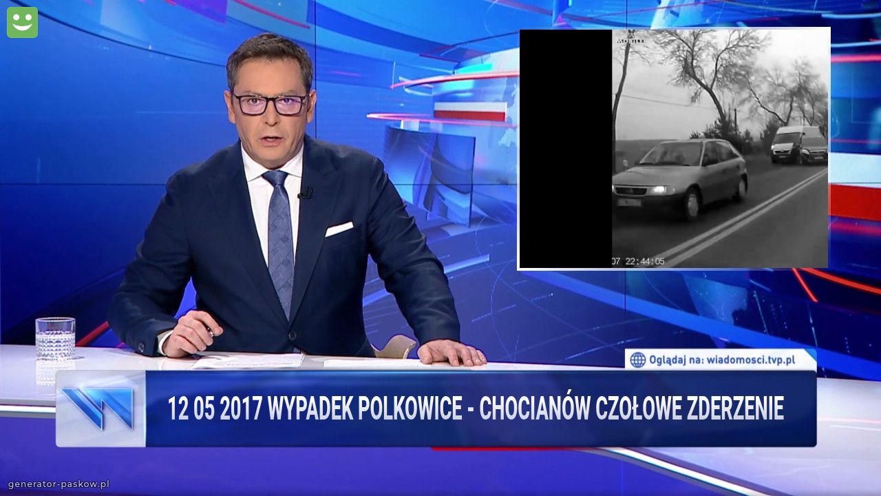 12 05 2017 Wypadek Polkowice - Chocianów czołowe zderzenie