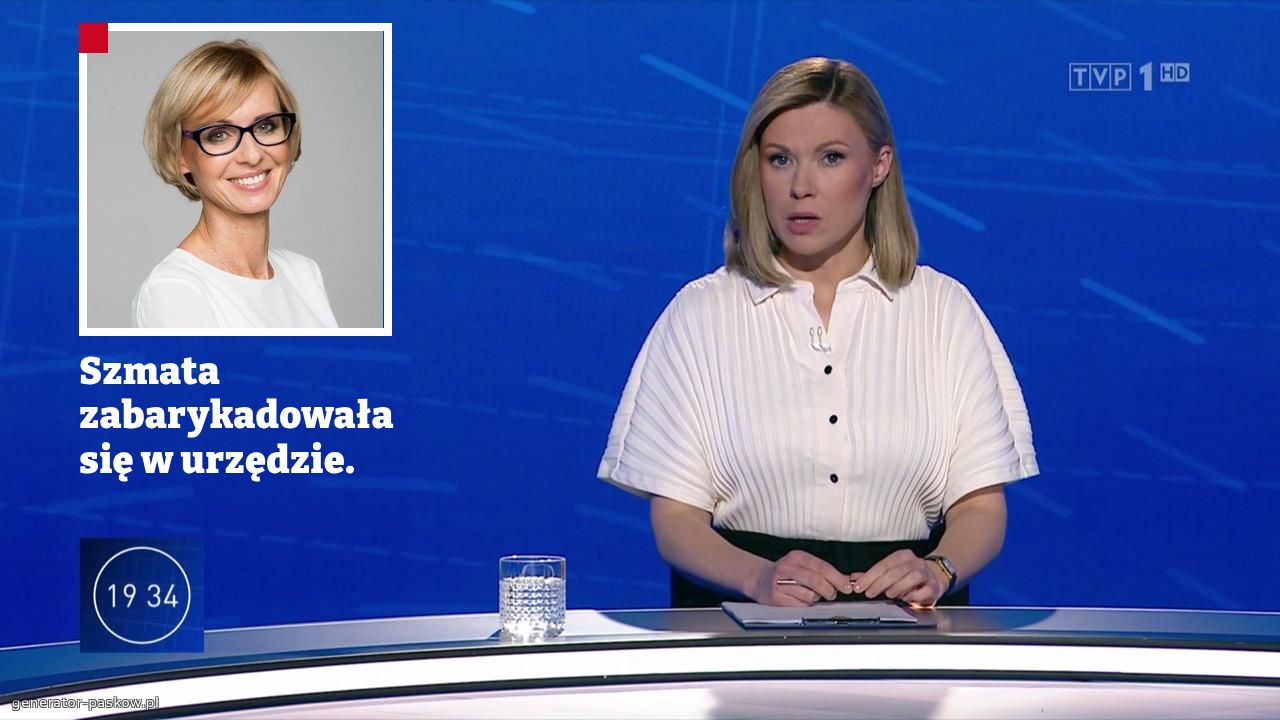 Szmata zabarykadowała się w urzędzie. 
