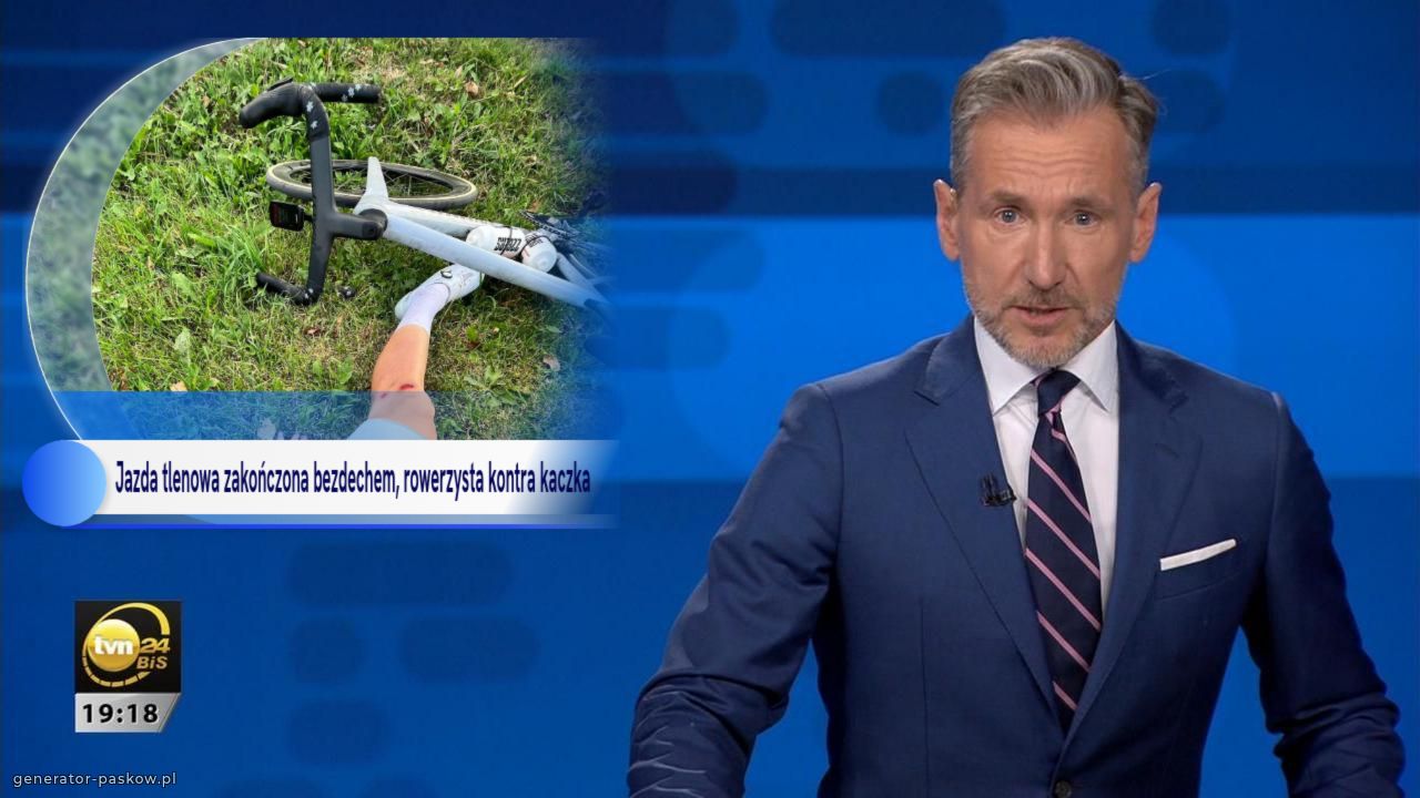 Jazda tlenowa zakończona bezdechem, rowerzysta kontra kaczka