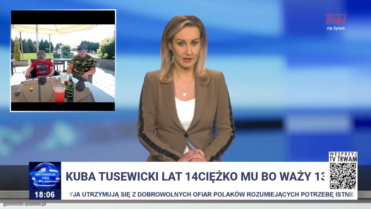 Kuba Tusewicki lat 14
Ciężko mu bo waży 130 kg