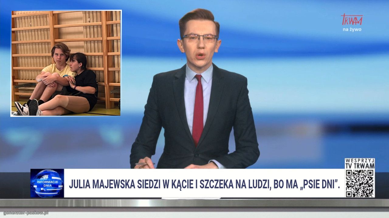 Julia Majewska siedzi w kącie i szczeka na ludzi, bo ma „psie dni”.
