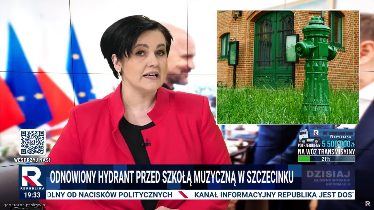 Odnowiony hydrant przed szkołą muzyczną w szczecinku
