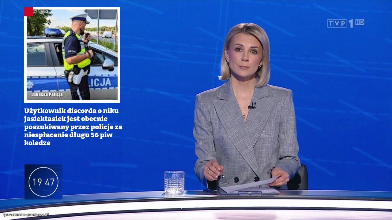 Użytkownik discorda o niku jasiektasiek jest obecnie poszukiwany przez policje za niespłacenie długu 56 piw koledze