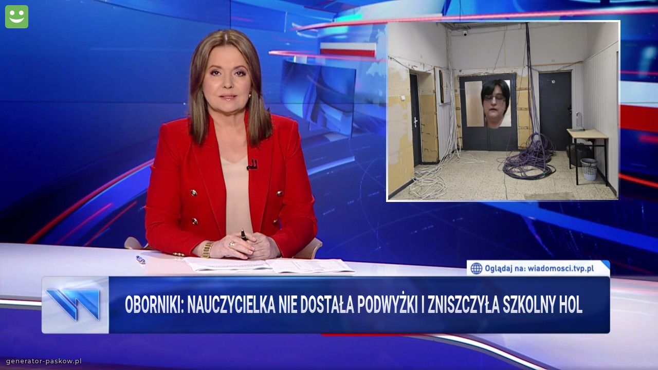 Oborniki: nauczycielka nie dostała podwyżki i zniszczyła szkolny hol 