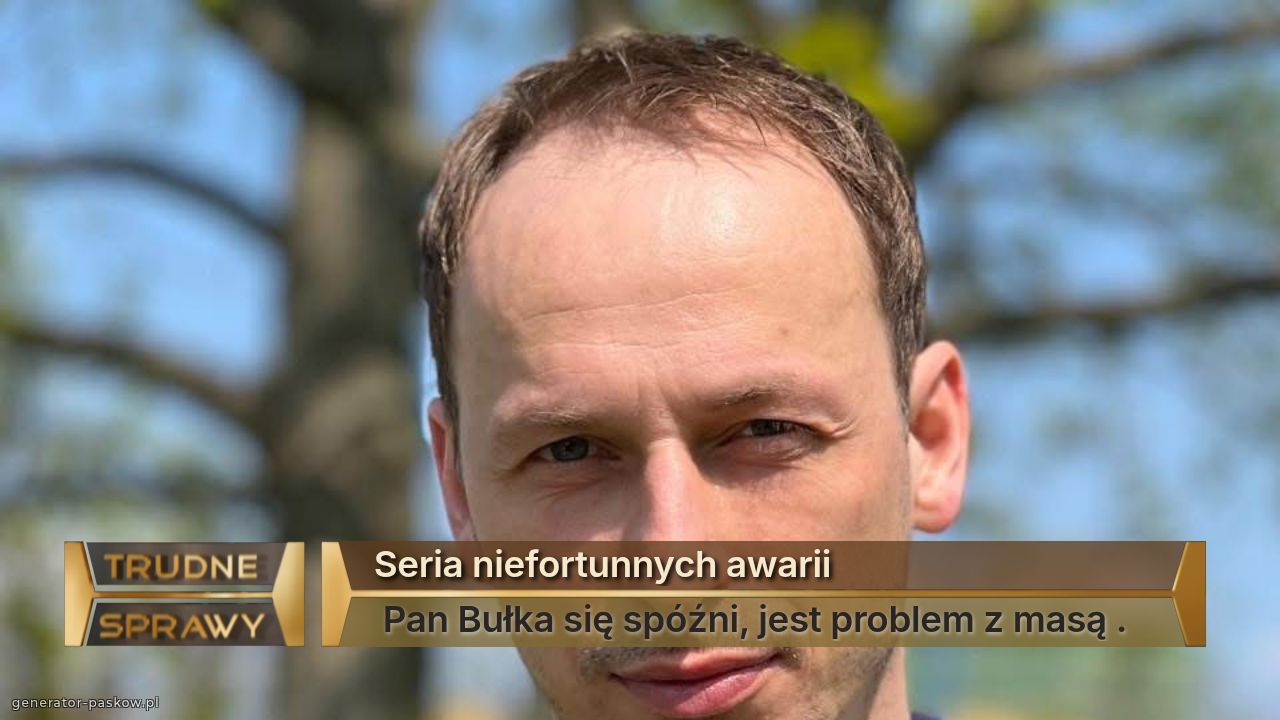 Seria niefortunnych awarii 
 Pan Bułka się spóźni, jest problem z masą . 