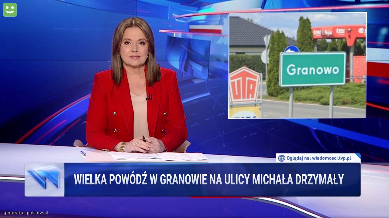 Wielka powódź w Granowie na ulicy Michała Drzymały 
