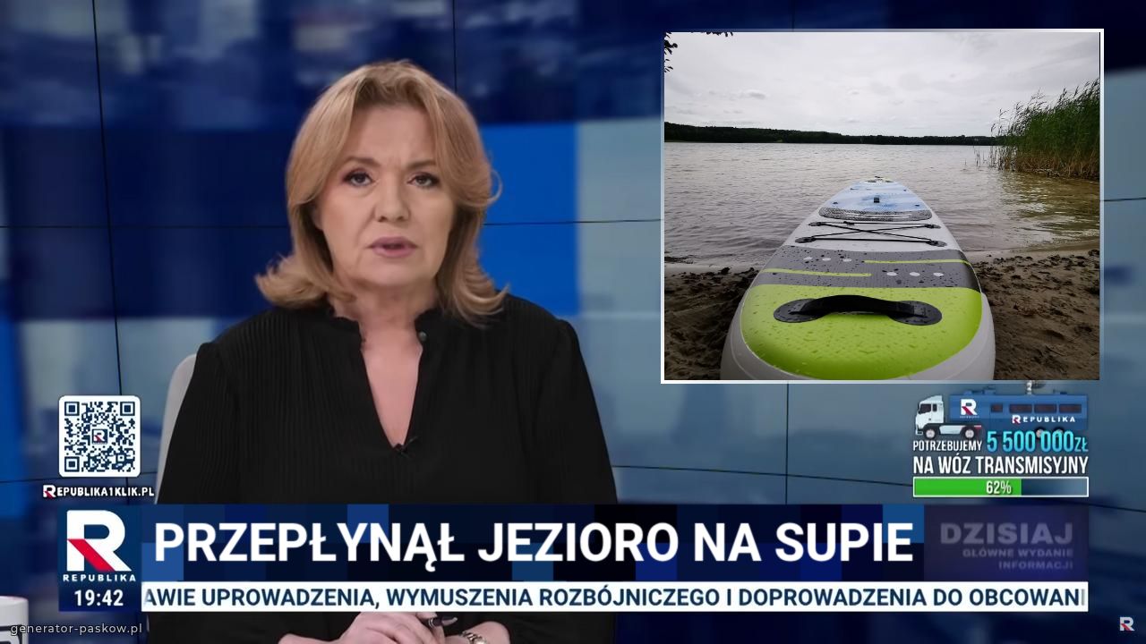 Przepłynął jezioro na supie