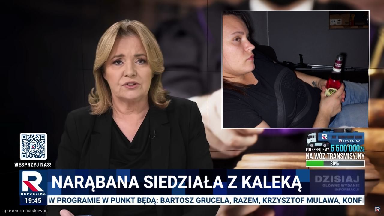 Narąbana siedziała z kaleką 