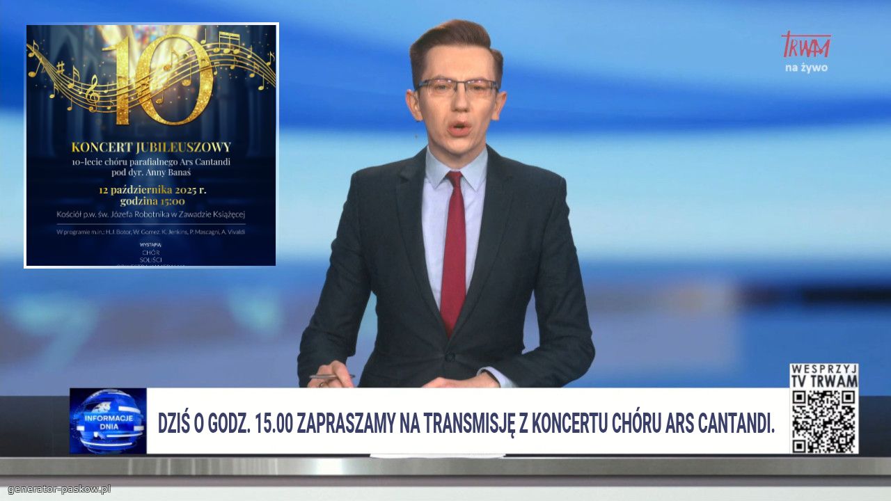 Dziś o godz. 15.00 zapraszamy na transmisję z koncertu chóru Ars Cantandi. 