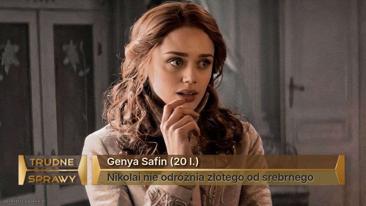 Genya Safin (20 l.)
Nikolai nie odróżnia złotego od srebrnego