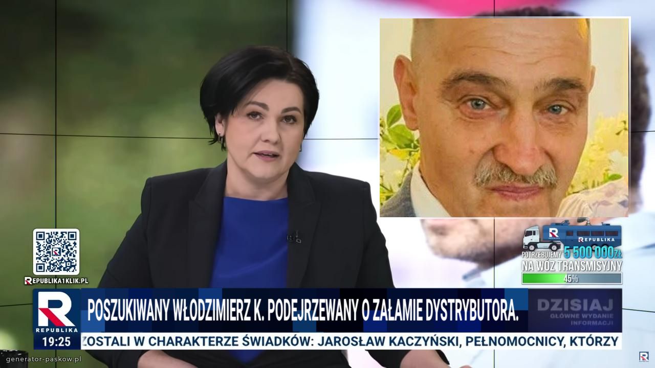 Poszukiwany Włodzimierz K. Podejrzewany o załamie dystrybutora. 