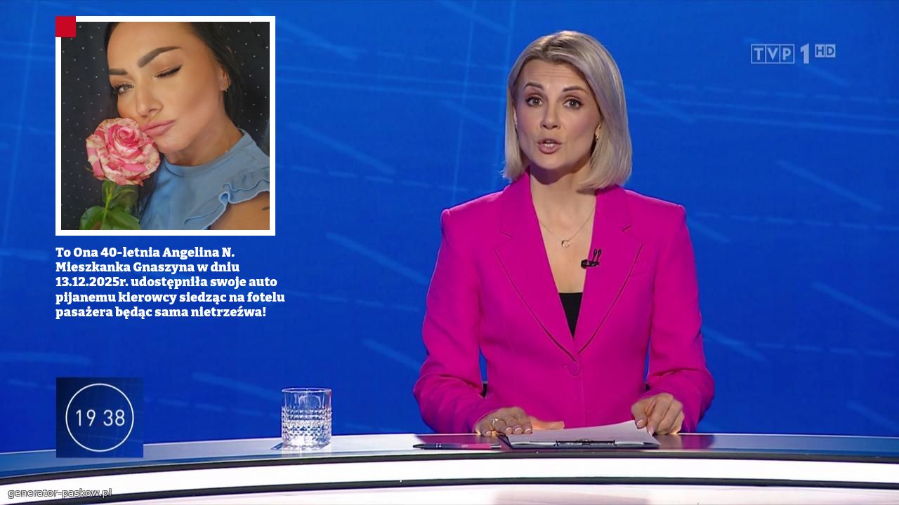 To Ona 40-letnia Angelina N. Mieszkanka Gnaszyna w dniu 13.12.2025r. udostępniła swoje auto pijanemu kierowcy siedząc na fotelu pasażera będąc sama nietrzeźwa! 