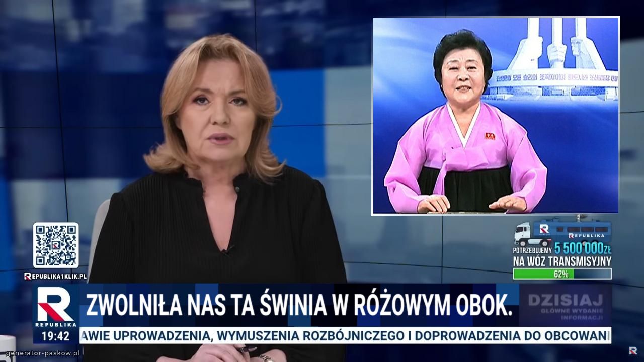 Zwolniła nas ta świnia w różowym obok.