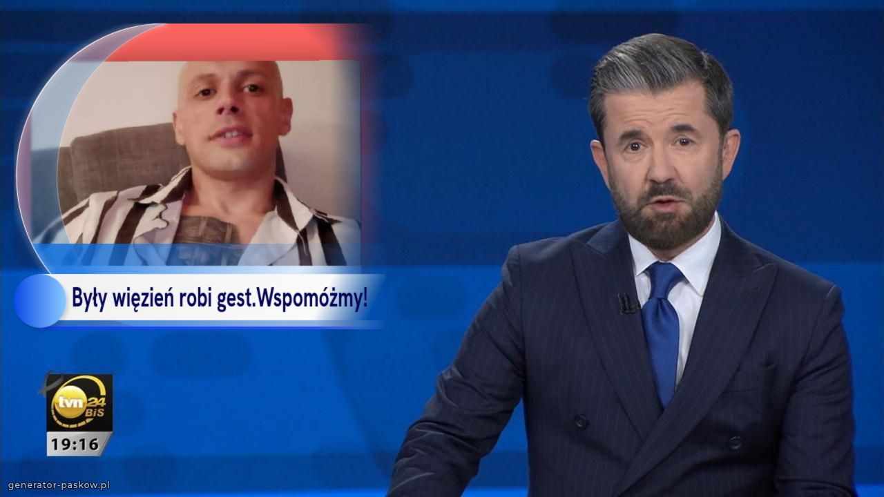 Były więzień robi gest.Wspomóżmy!