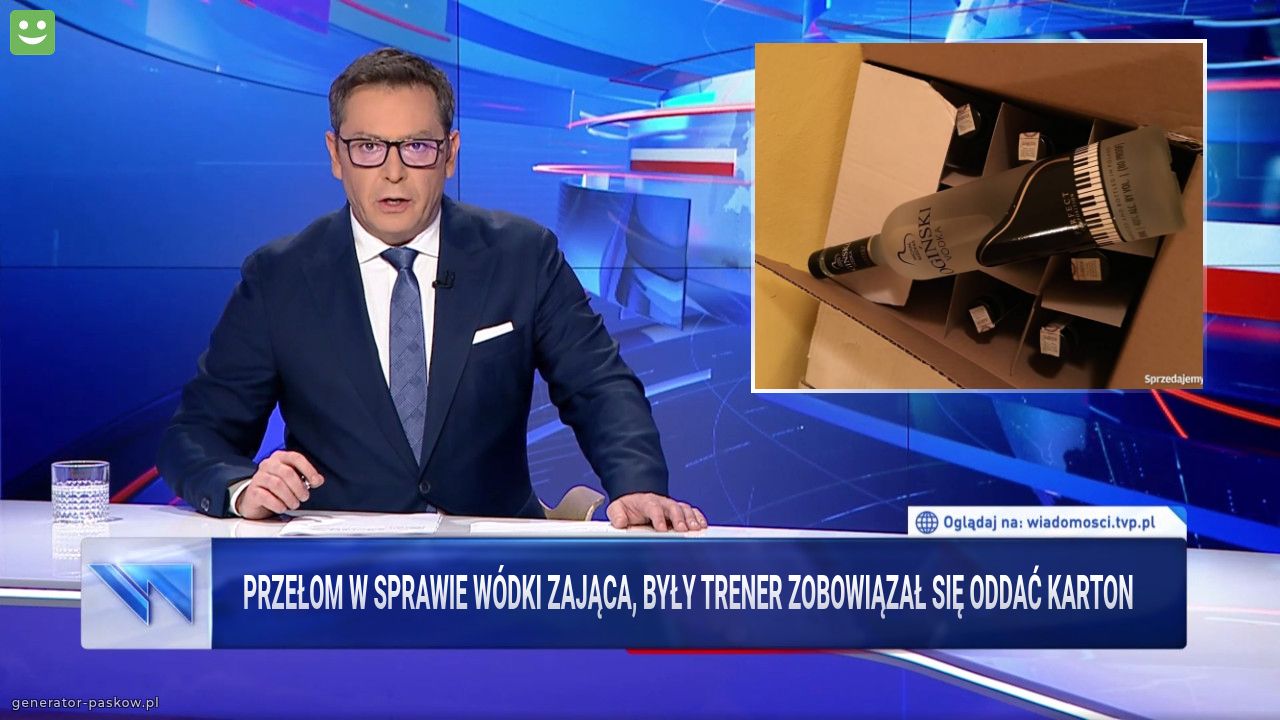 Przełom w sprawie wódki Zająca, były trener zobowiązał się oddać karton 