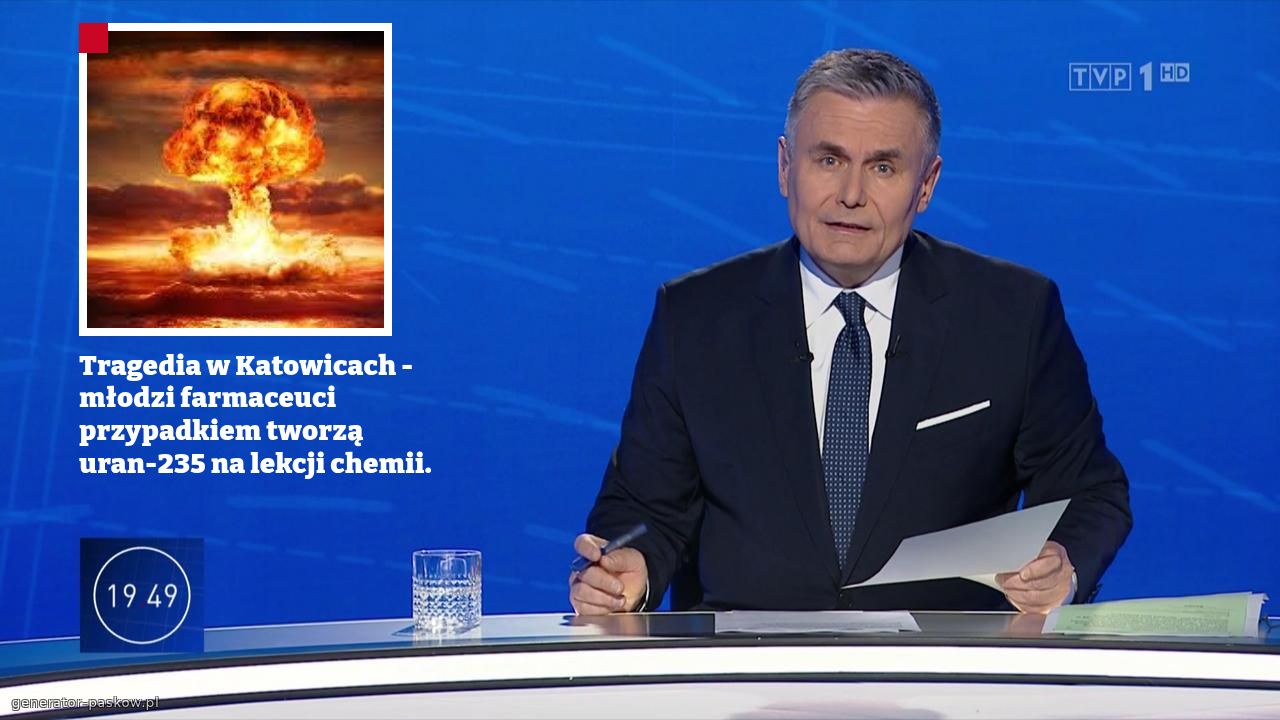 Tragedia w Katowicach - młodzi farmaceuci przypadkiem tworzą uran-235 na lekcji chemii.