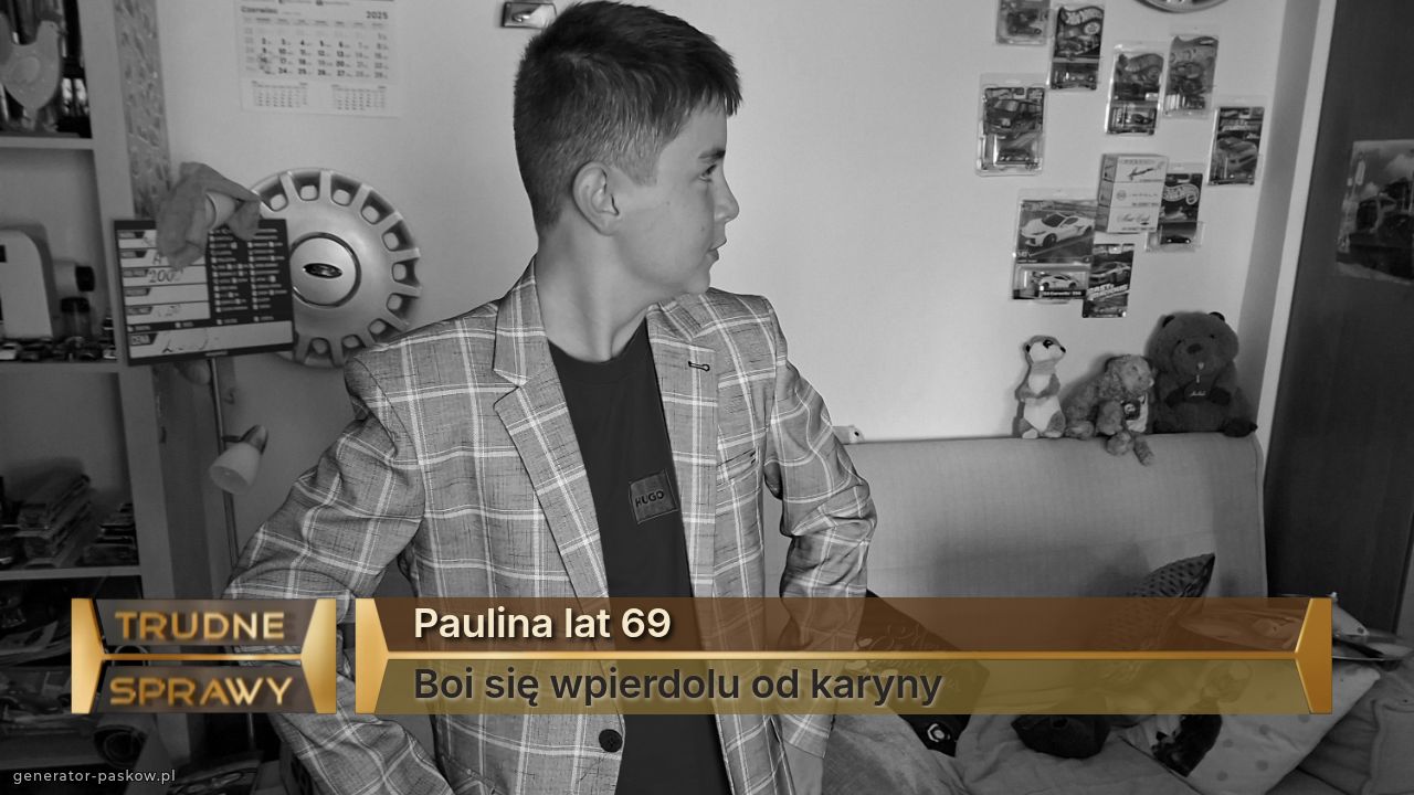 Paulina lat 69
Boi się wpierdolu od karyny