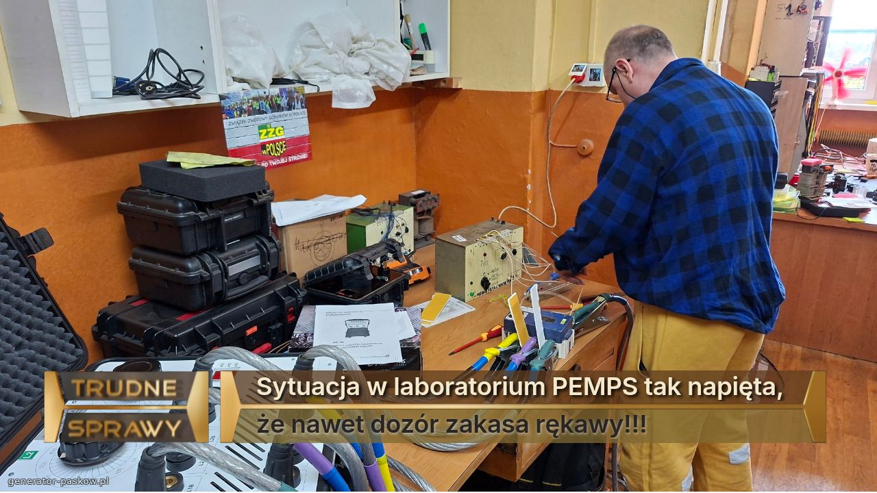 Sytuacja w laboratorium PEMPS tak napięta,
że nawet dozór zakasa rękawy!!!