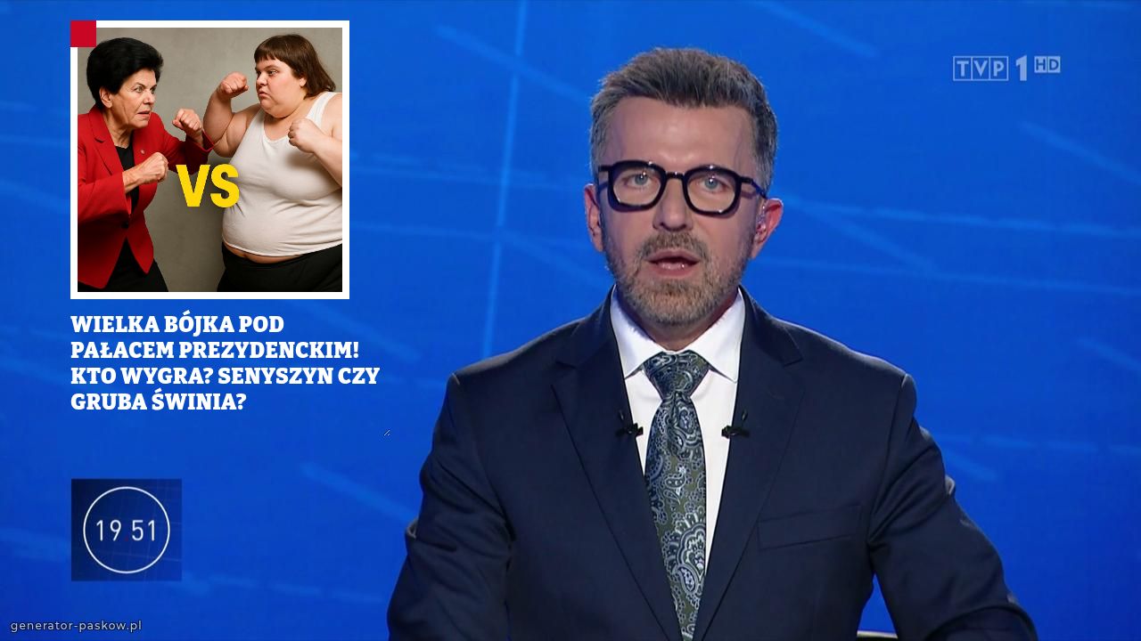 WIELKA BÓJKA POD PAŁACEM PREZYDENCKIM! KTO WYGRA? SENYSZYN CZY GRUBA ŚWINIA?