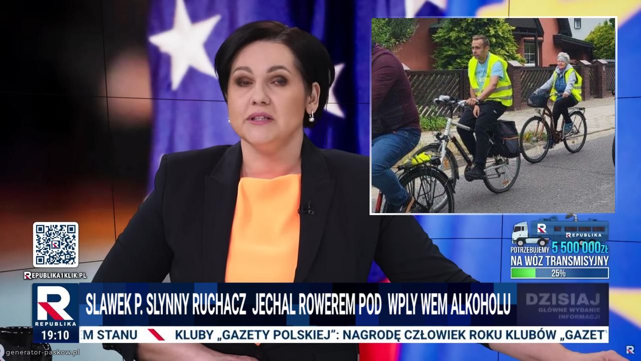 slawek p. slynny ruchacz  jechal rowerem pod  wply wem alkoholu