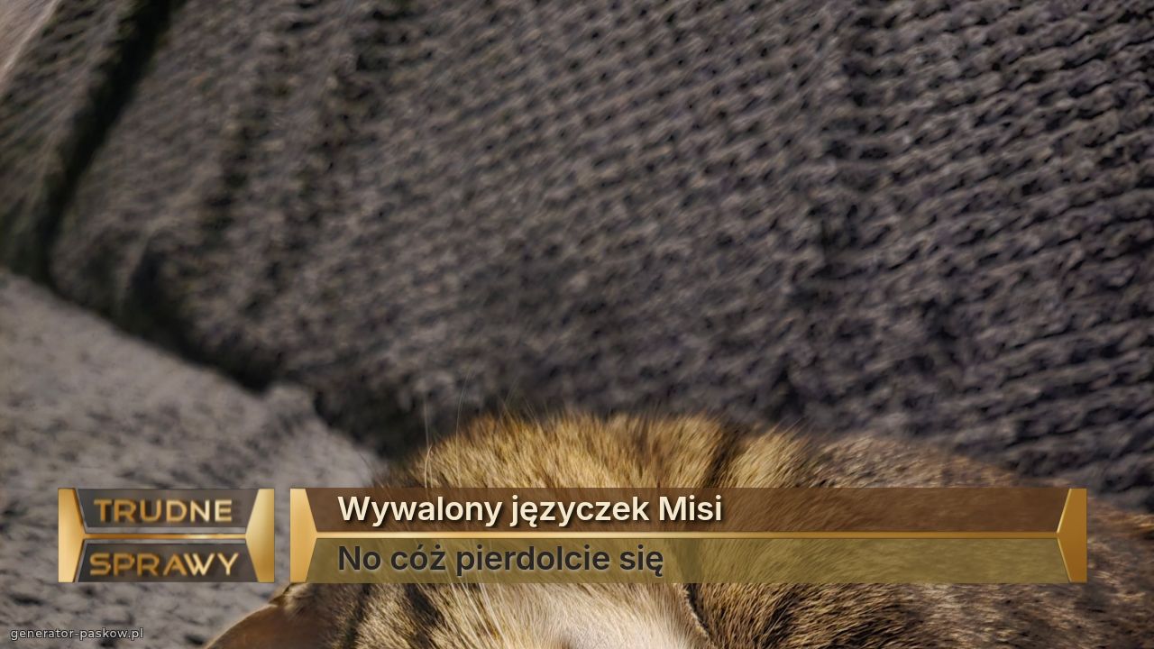Wywalony języczek Misi
No cóż pierdolcie się 