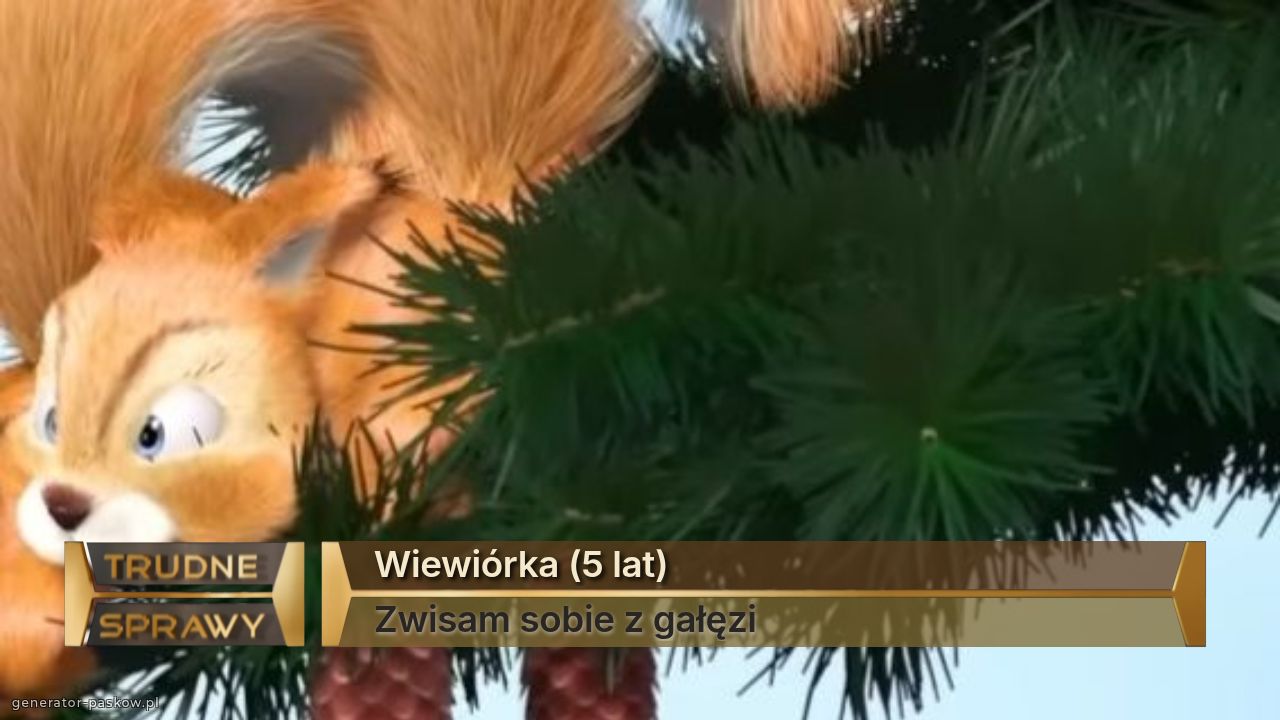 Wiewiórka (5 lat)
Zwisam sobie z gałęzi