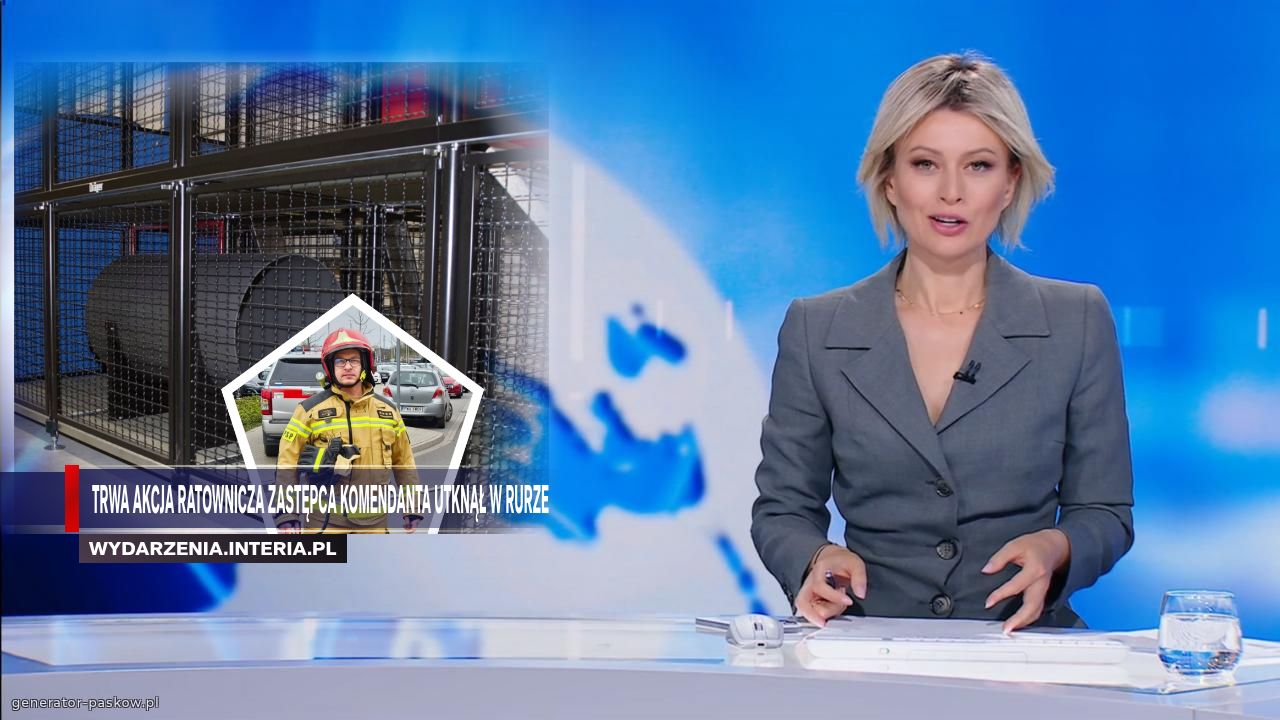 Trwa akcja ratownicza zastępca komendanta utknął w rurze