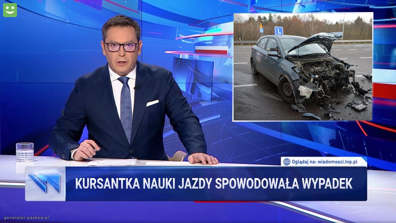 Kursantka nauki jazdy spowodowała wypadek