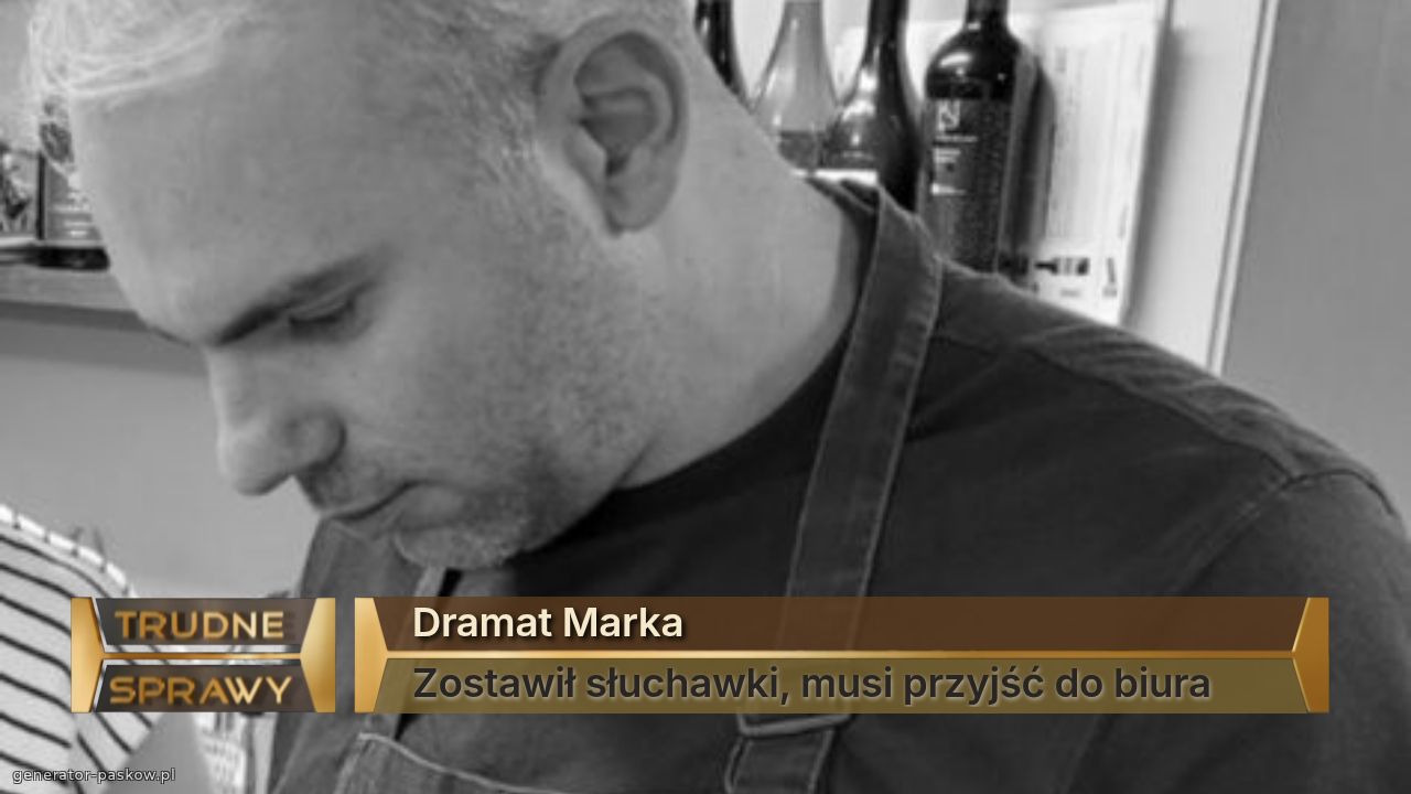 Dramat Marka
Zostawił słuchawki, musi przyjść do biura