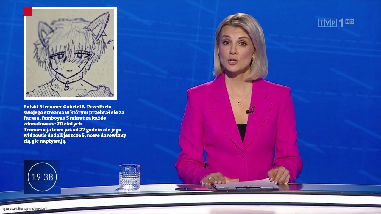 Polski Streamer Gabriel Ł. Przedłuża swojego streama w którym przebrał sie za furasa, femboyao 5 minut za każde zdonatowane 20 złotych
Transmisja trwa już od 27 godzin ale jego widzowie dodali jeszcze 5, nowe darowizny cią gle napływają.