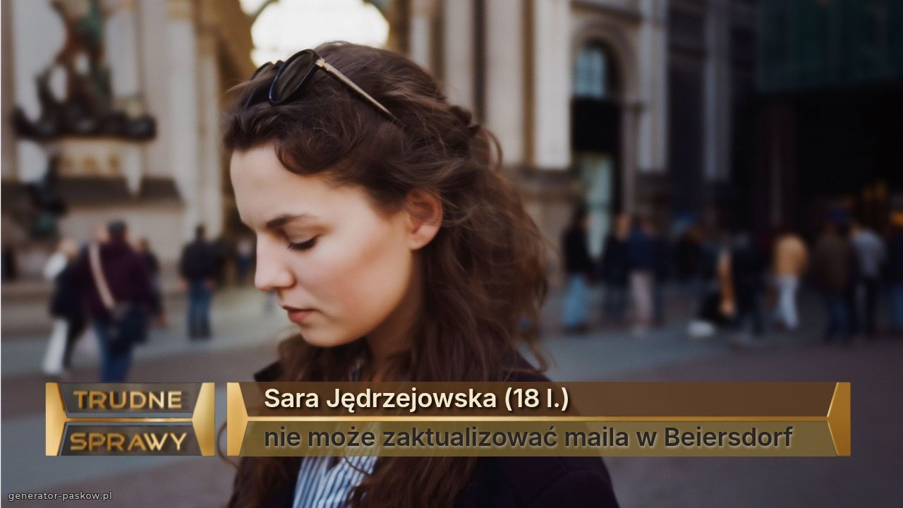 Sara Jędrzejowska (18 l.)
nie może zaktualizować maila w Beiersdorf 