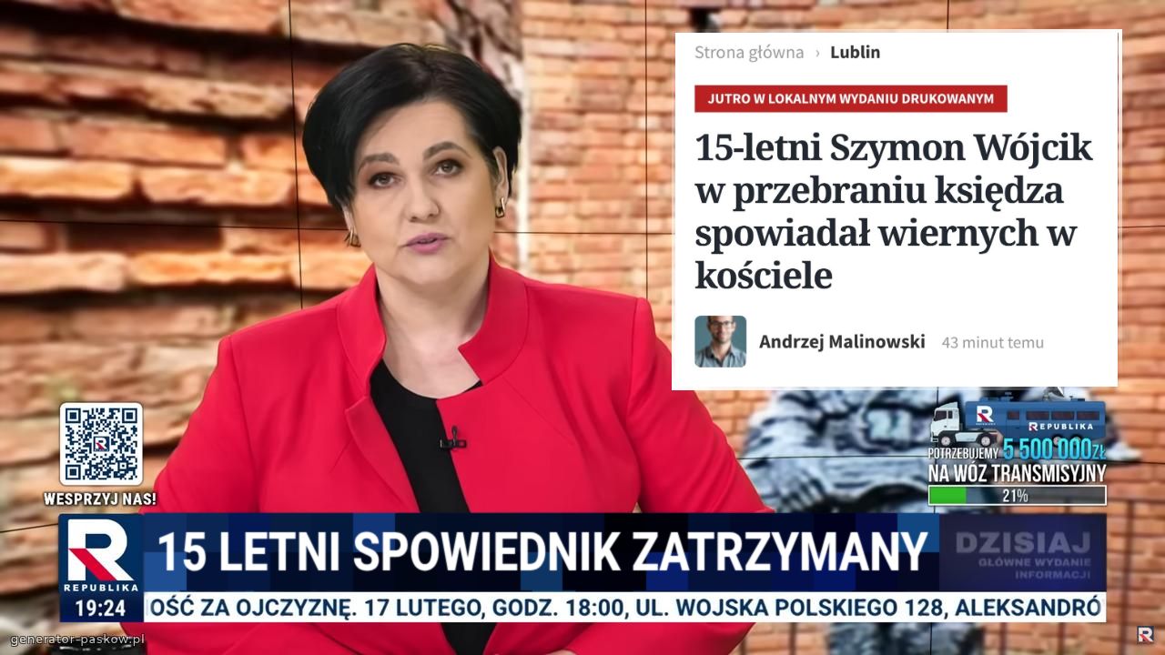15 letni spowiednik zatrzymany