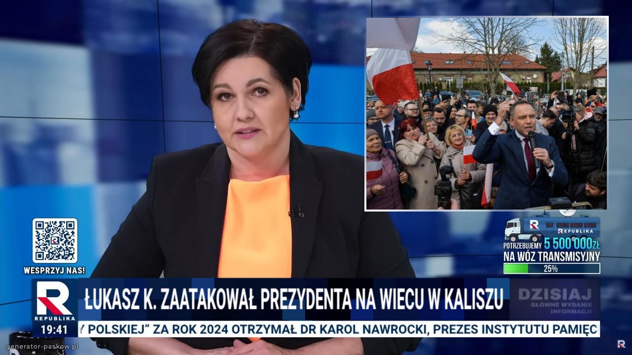 Łukasz K. Zaatakował prezydenta na wiecu w kaliszu