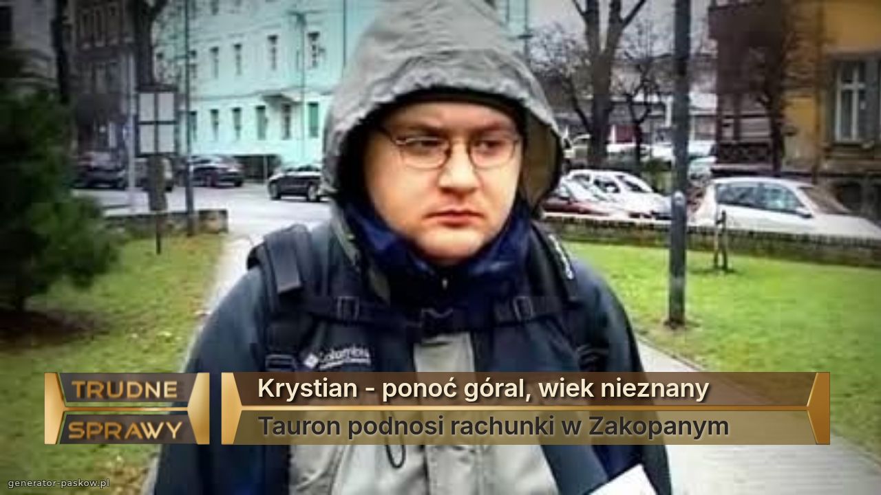 Krystian - ponoć góral, wiek nieznany
Tauron podnosi rachunki w Zakopanym