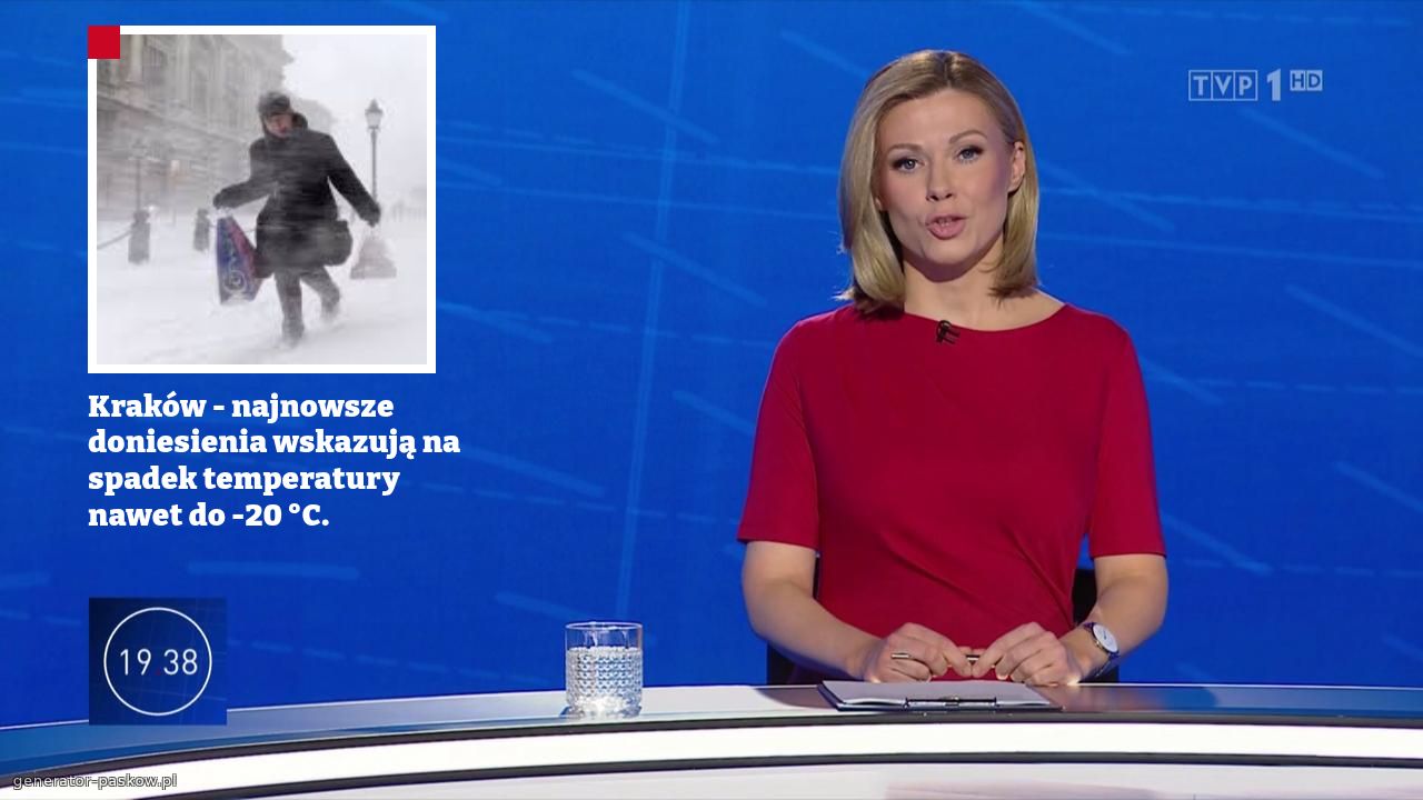 Kraków - najnowsze doniesienia wskazują na spadek temperatury nawet do -20 °C.