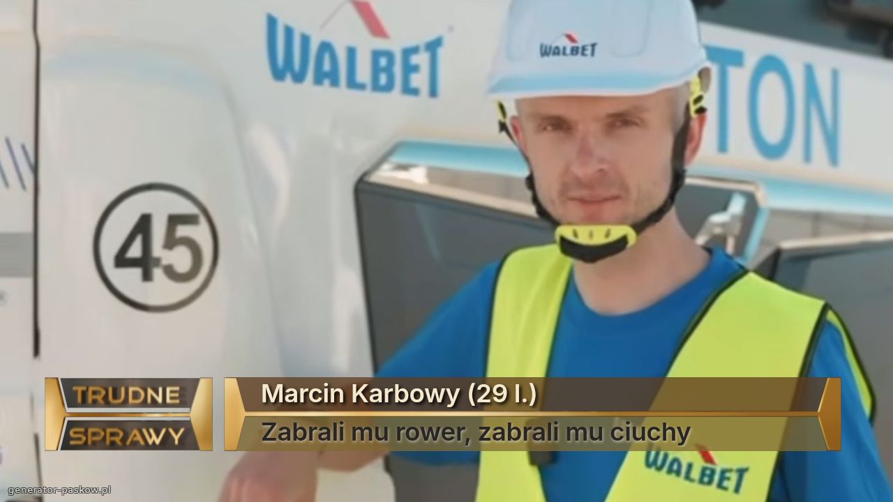 Marcin Karbowy (29 l.)
Zabrali mu rower, zabrali mu ciuchy