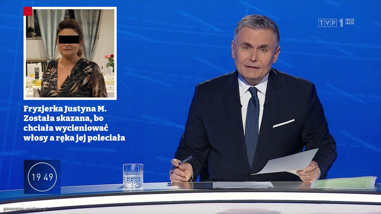 Fryzjerka Justyna M.
Została skazana, bo chciała wycieniować włosy a ręka jej poleciała