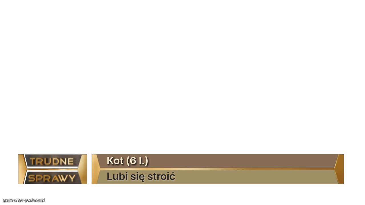 Kot (6 l.)
Lubi się stroić