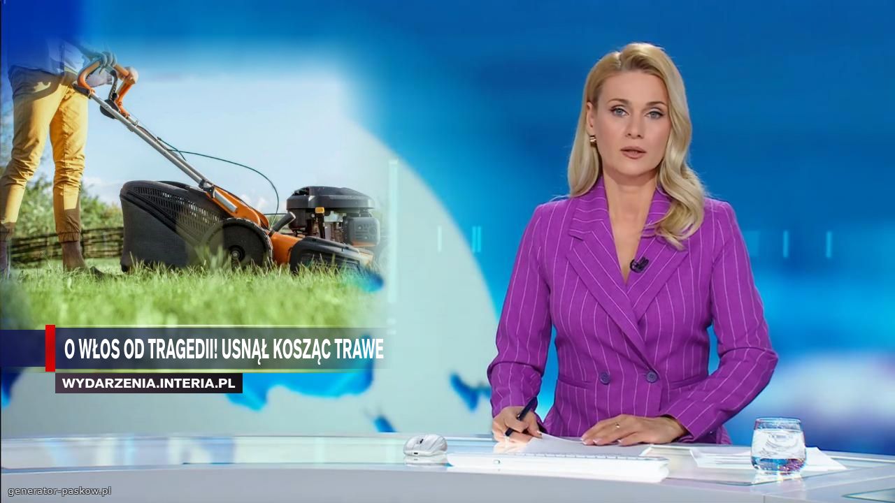 o włos od tragedii! usnął kosząc trawe