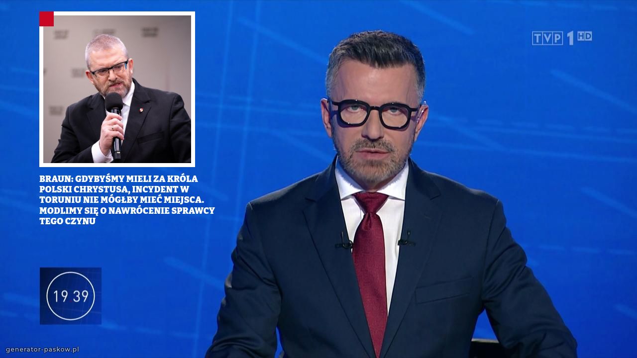 BRAUN: GDYBYŚMY MIELI ZA KRÓLA POLSKI CHRYSTUSA, INCYDENT W TORUNIU NIE MÓGŁBY MIEĆ MIEJSCA. MODLIMY SIĘ O NAWRÓCENIE SPRAWCY TEGO CZYNU